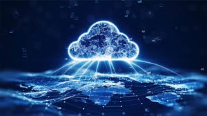cloud technology digital network blue