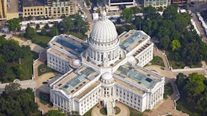 Aerial view of Wisconsin State Capitol