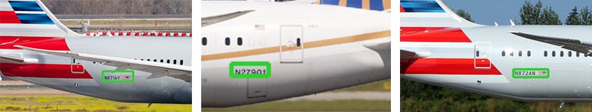Airplanes with asset tags