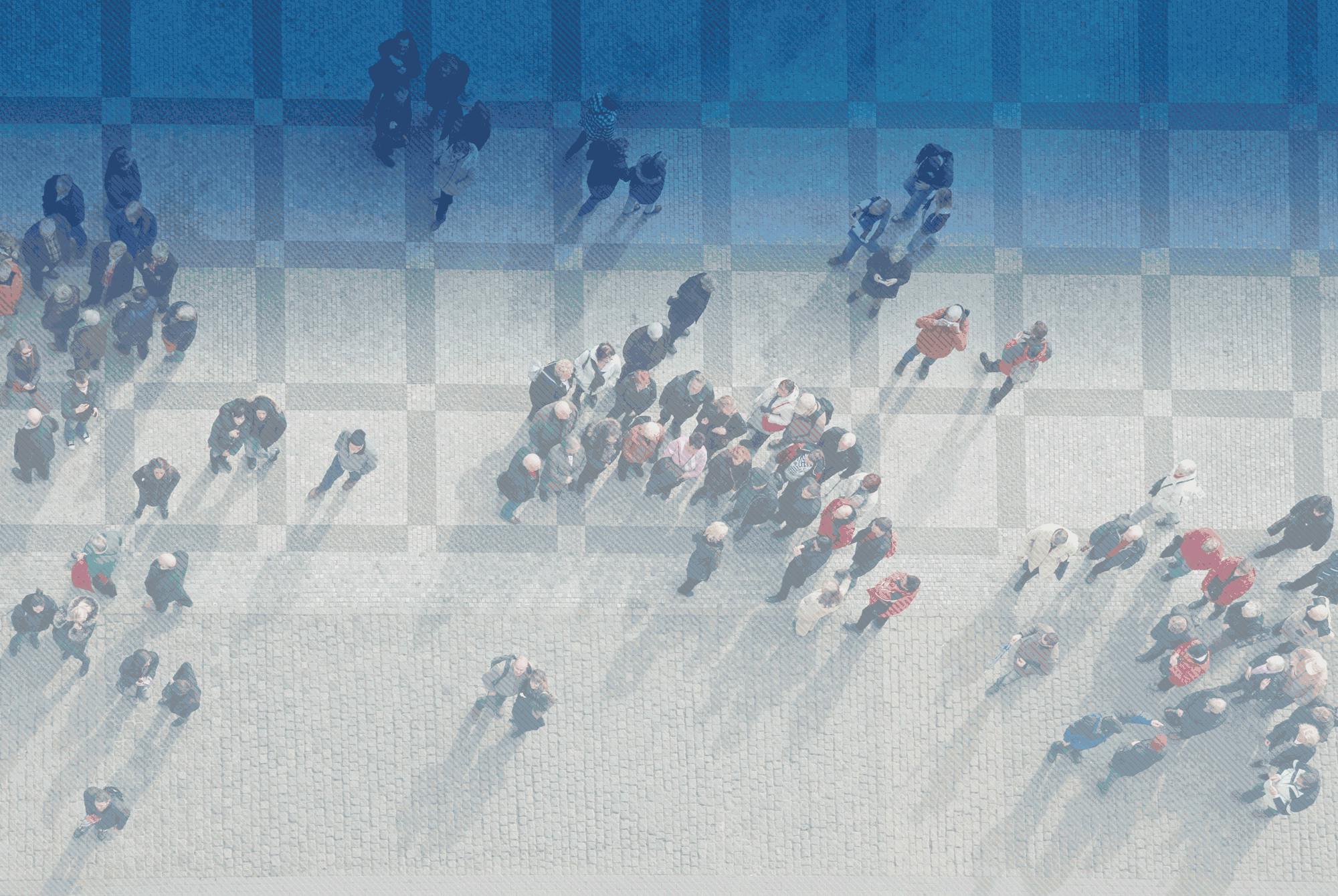 People in a crowded square