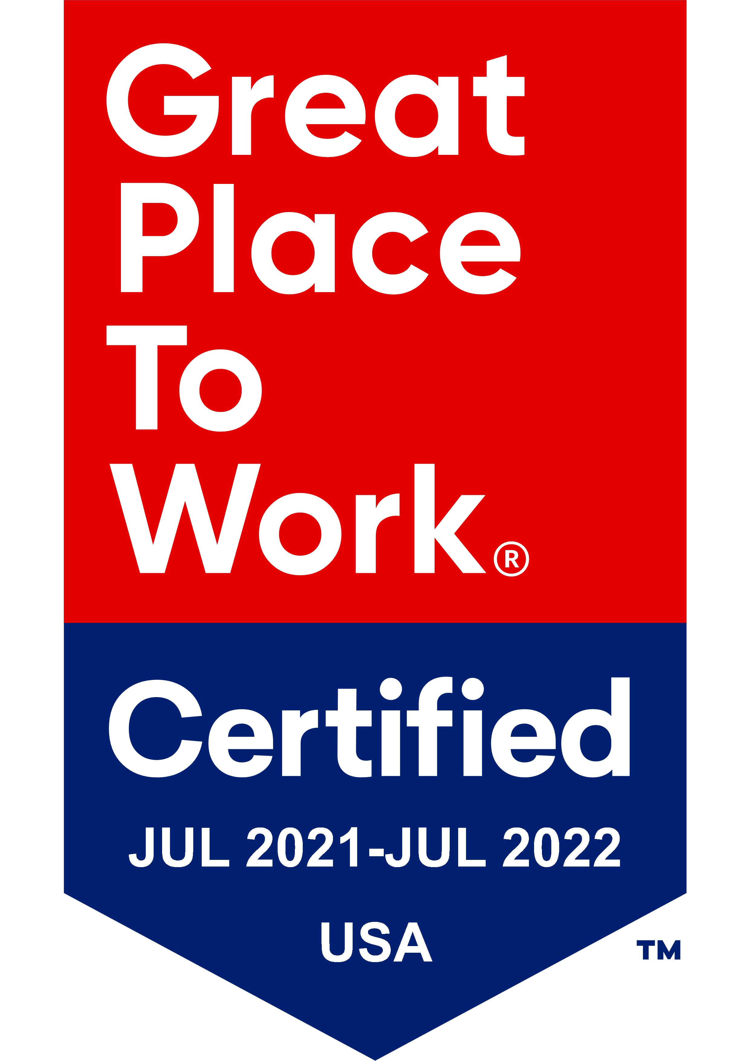 Great Place to Work Certified July 2021-2022