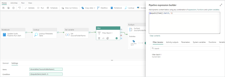 configuring the filter activity settings in your Microsoft data pipeline