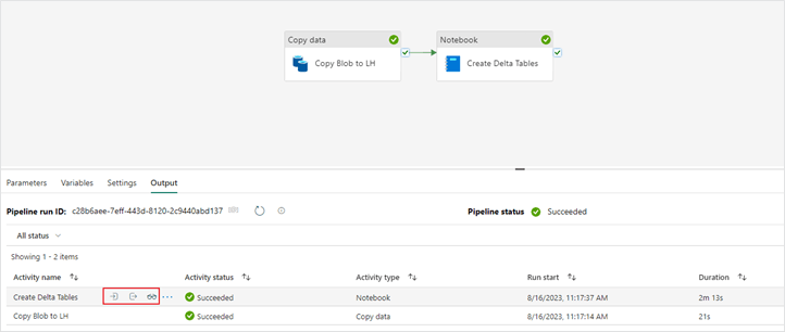 Save and run Microsoft Fabric data pipeline after notebook configuration