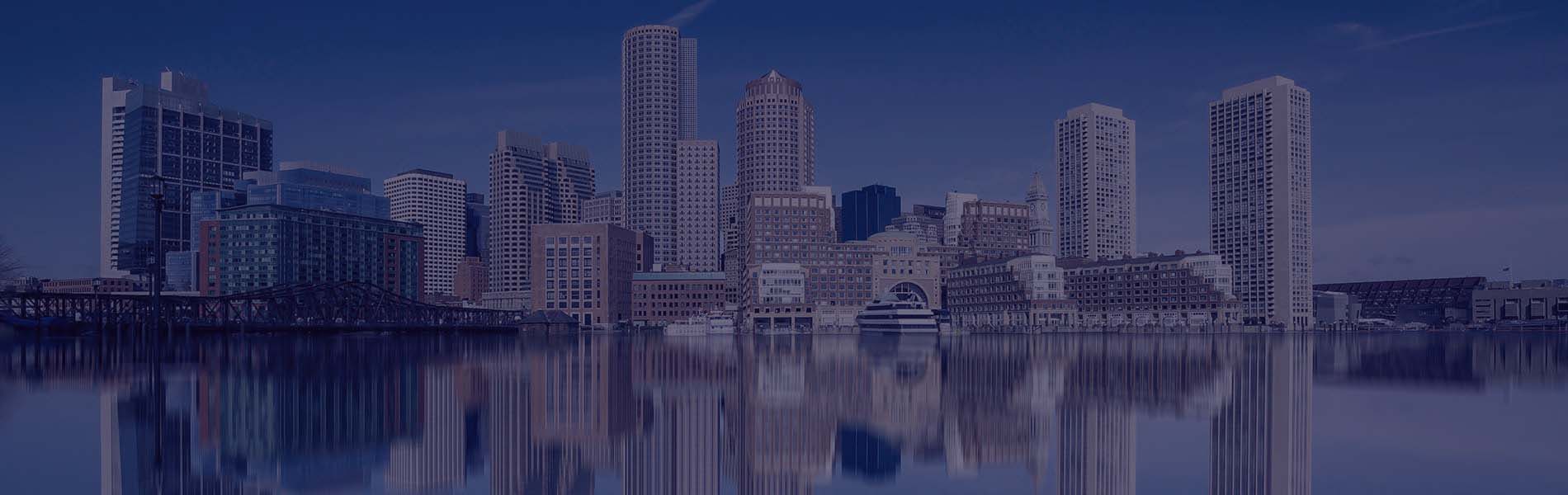 Boston city skyline along waterfront