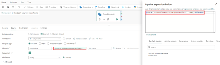 specify which column you want to use in your child Copy data activity in the ForEach activity