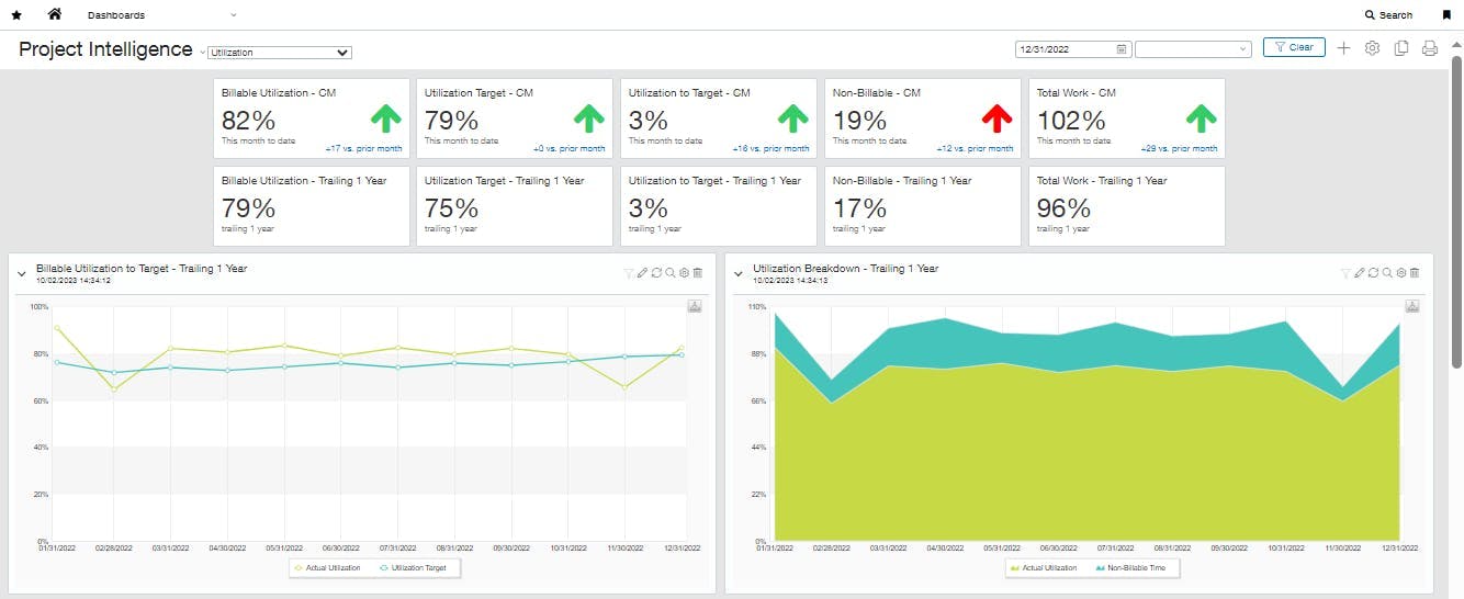 Project Intelligence Utilization Dashboard - Screenshot 1 