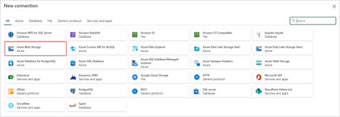 List of external sources to connect to your Microsoft Fabric data pipeline