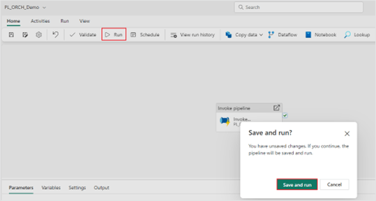 Save and run invoked pipelines in Microsoft Fabric 