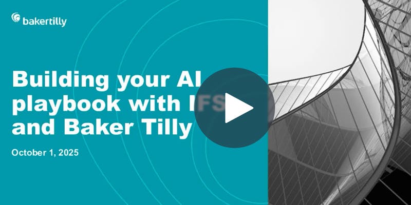 building your ai playbook with ifs and baker tilly webinar thumbnail with play button