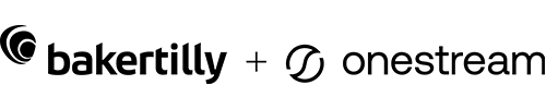 baker tilly one stream logo lockup