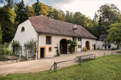 Das Bauernhaus mit Taubenhaus aus Lancy GE (551)  im Freilichtmuseum Ballenberg.