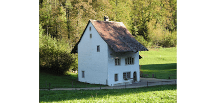 Das Wohnhaus aus Villnachern AG (211) im Freilichtmuseum Ballenberg.
