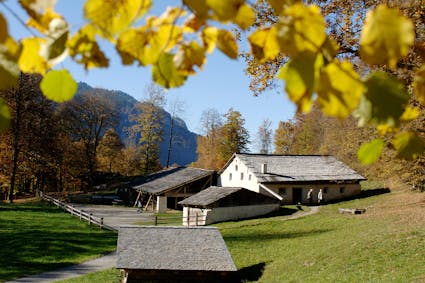 Die Sennhütte aus Champatsch / Val Müstair GR (1312) im Freilichtmuseum Ballenberg.