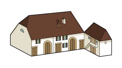 Icon Museumsplan Nr. 551 Bauernhaus mit Taubenschlag aus Lancy GE