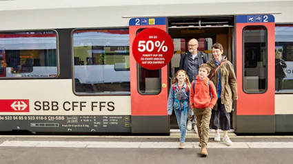 Profitieren Sie im Juni 2026 von bis zu 50% Rabatt auf die ÖV-Anreise und zusätzlich von 25 % Rabatt auf den Tageseintritt.