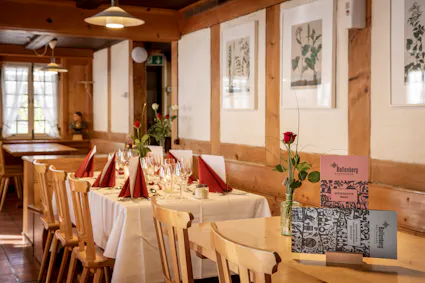 Legen Sie im Wirtshaus Bären im Freilichtmuseum Ballenberg eine genussvolle Pause ein.
