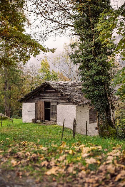 Der Heustall aus Camp / Vals GR (1212)  im Freilichtmuseum Ballenberg.