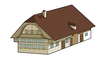 Icon Museumsplan Nr. 331 Bauernhaus aus Ostermundigen BE, Laden Hausgemachtes