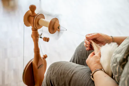Besuchen Sie den Kurs Spinnen in den Ballenberg-Kursen.