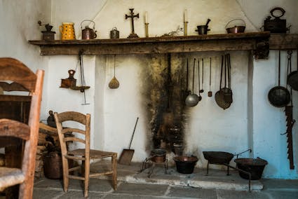 Offene Küche mit Feuerstelle im Freilichtmuseum Ballenberg.