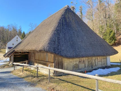 Das Taglöhnerhaus aus Leutwil AG (231) im Freilichtmuseum Ballenberg.