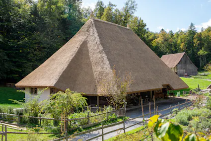 Das Bauerhaus aus Oberentfelden AG (221) im Freilichtmuseum Ballenberg.