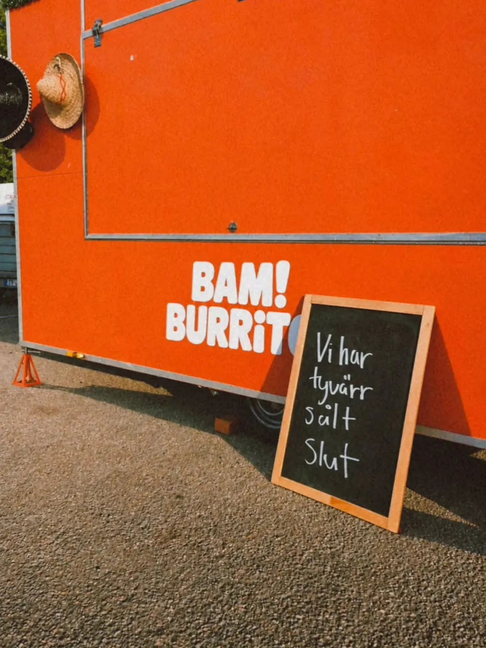 BAM! BURRITO-vagnen med en griffeltavla: Vi har tyvärr sålt slut