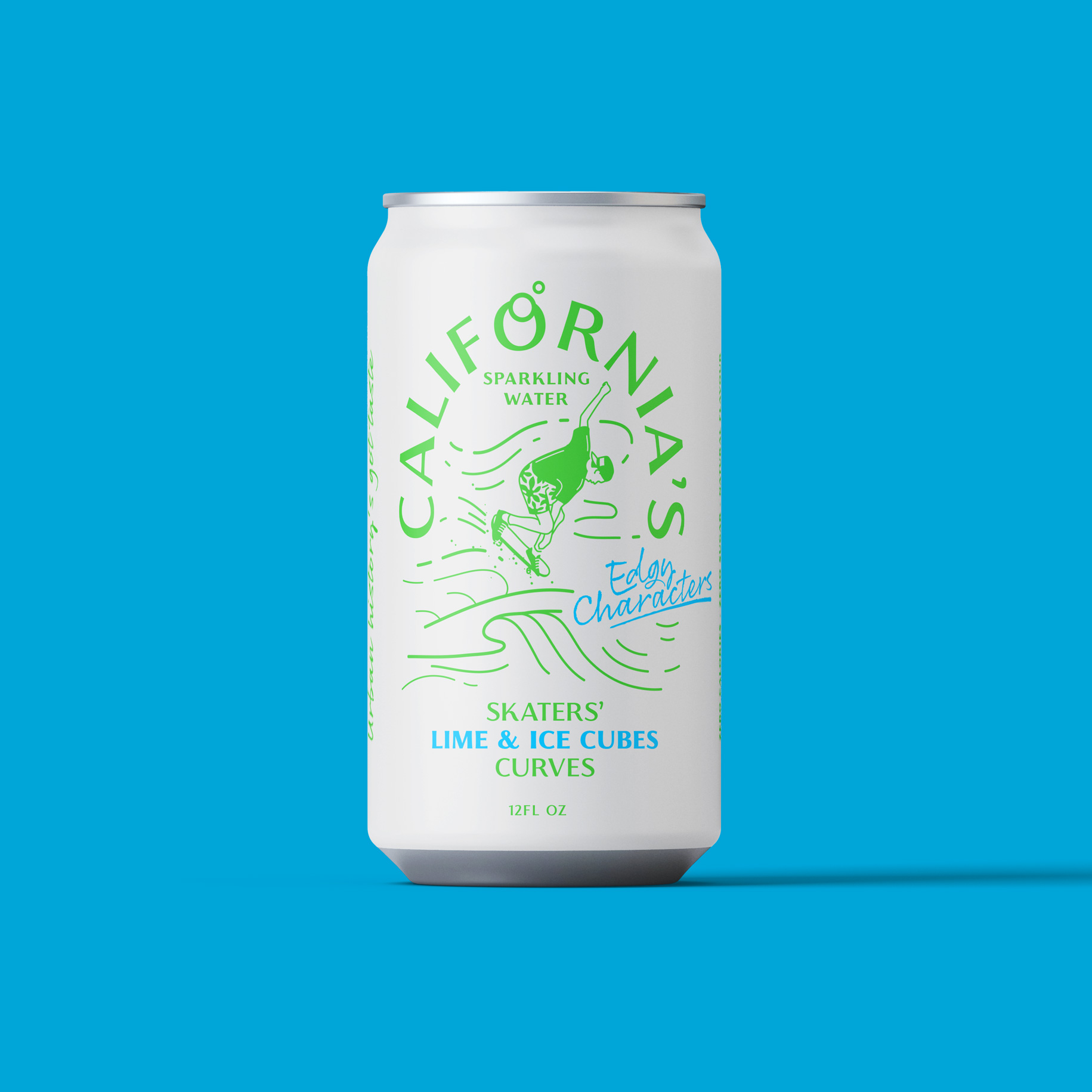 single skater can on blue background