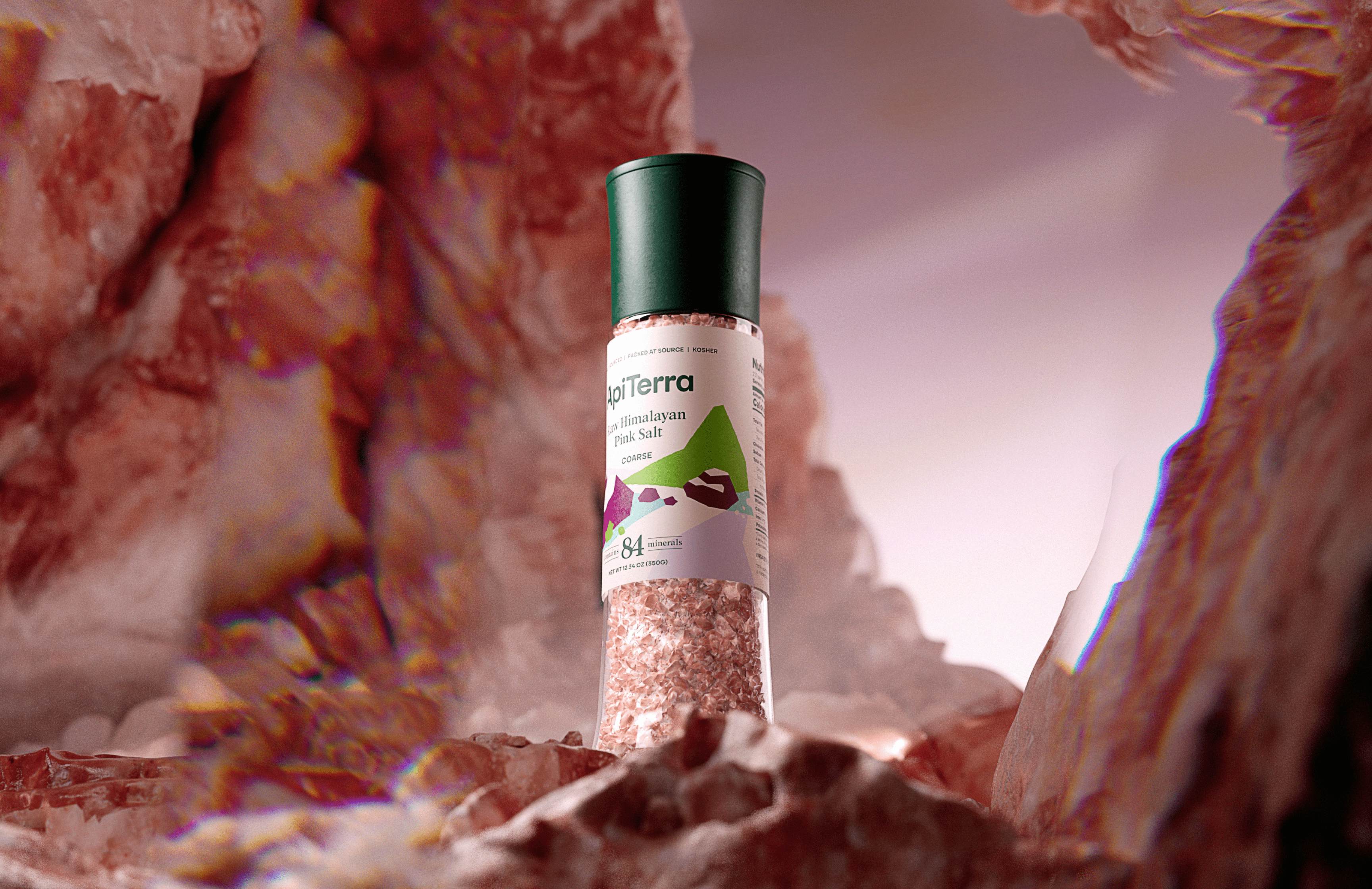 salt grinder pack in a pink salt cave