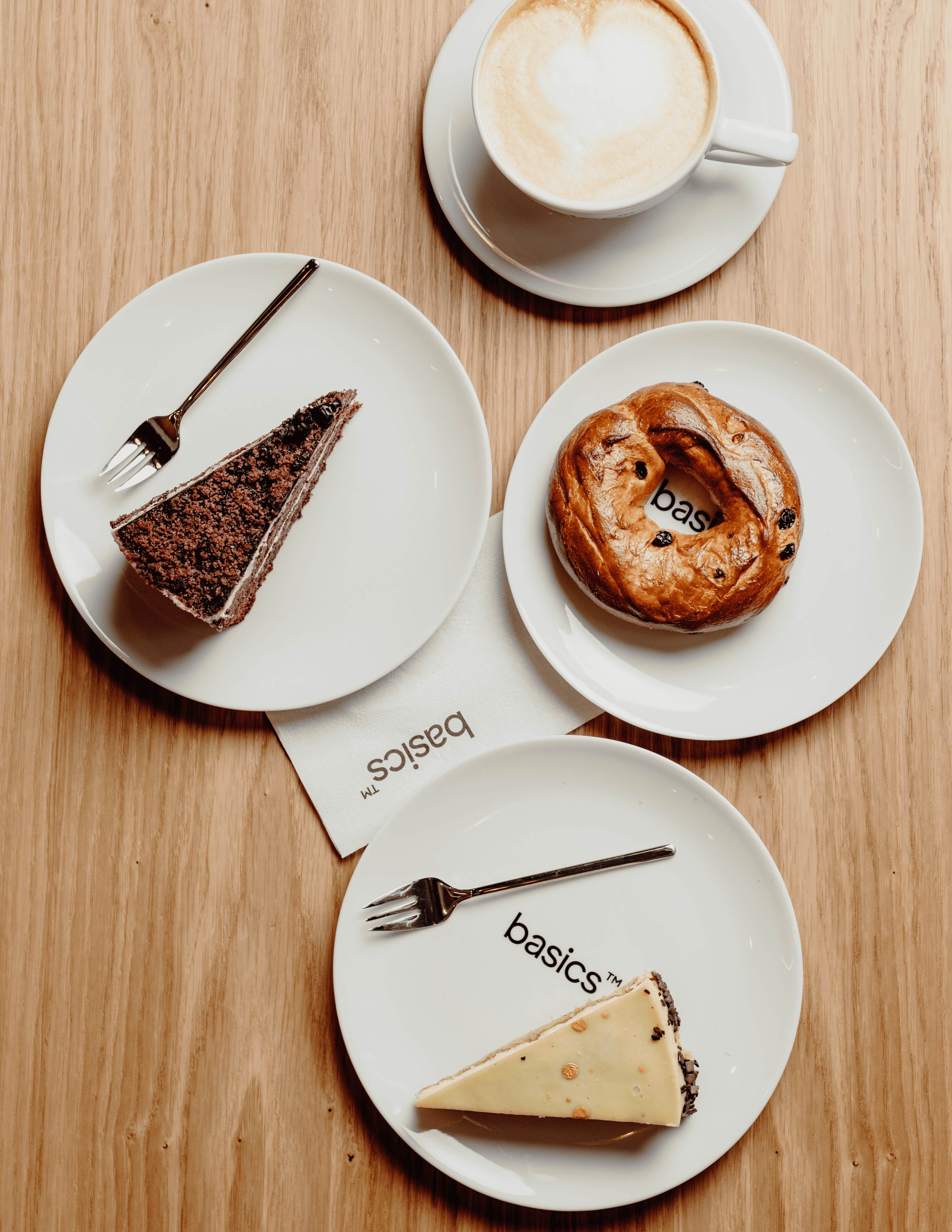 plates with desserts