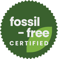 Fossil Free Certified stamp