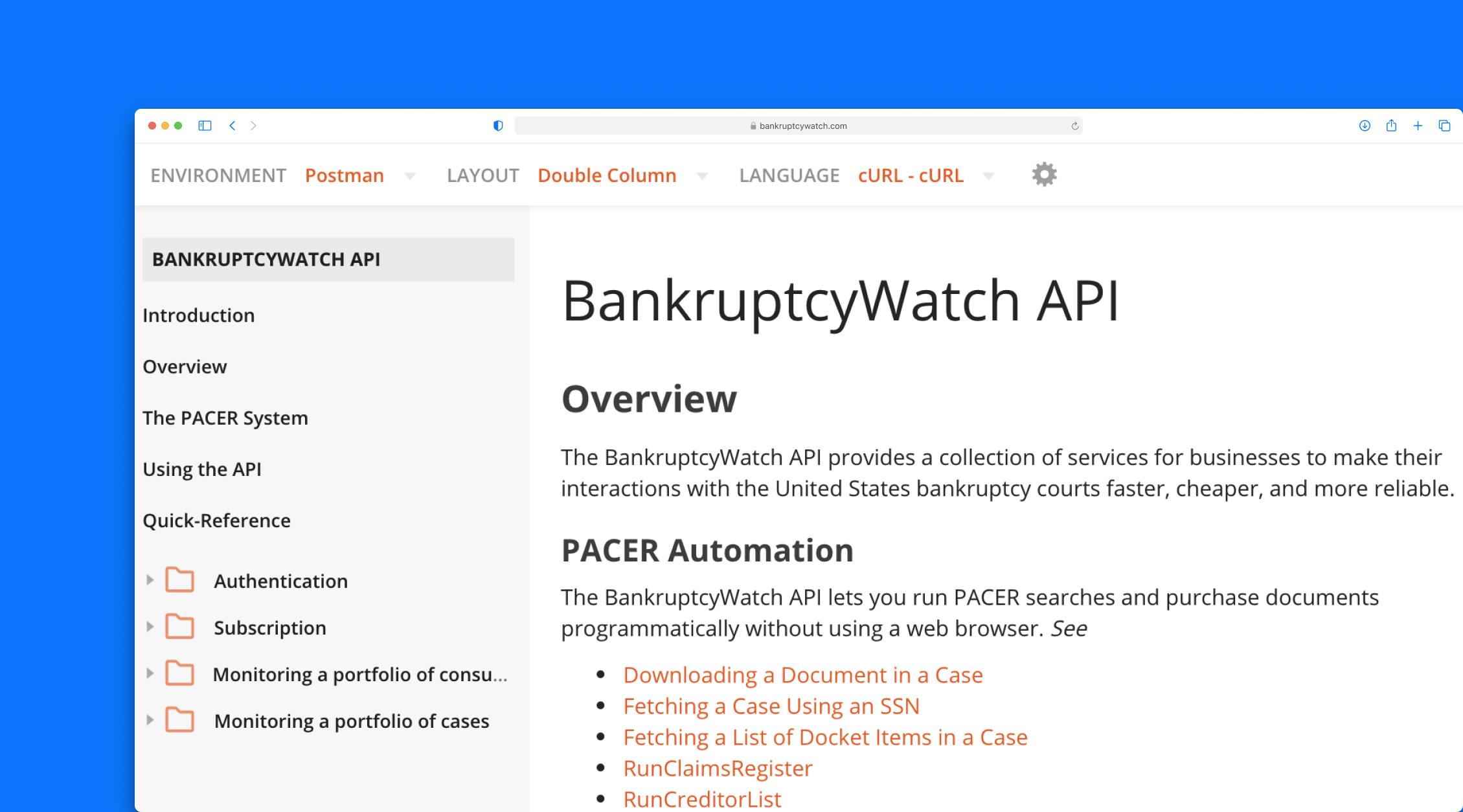 Documentation screenshot