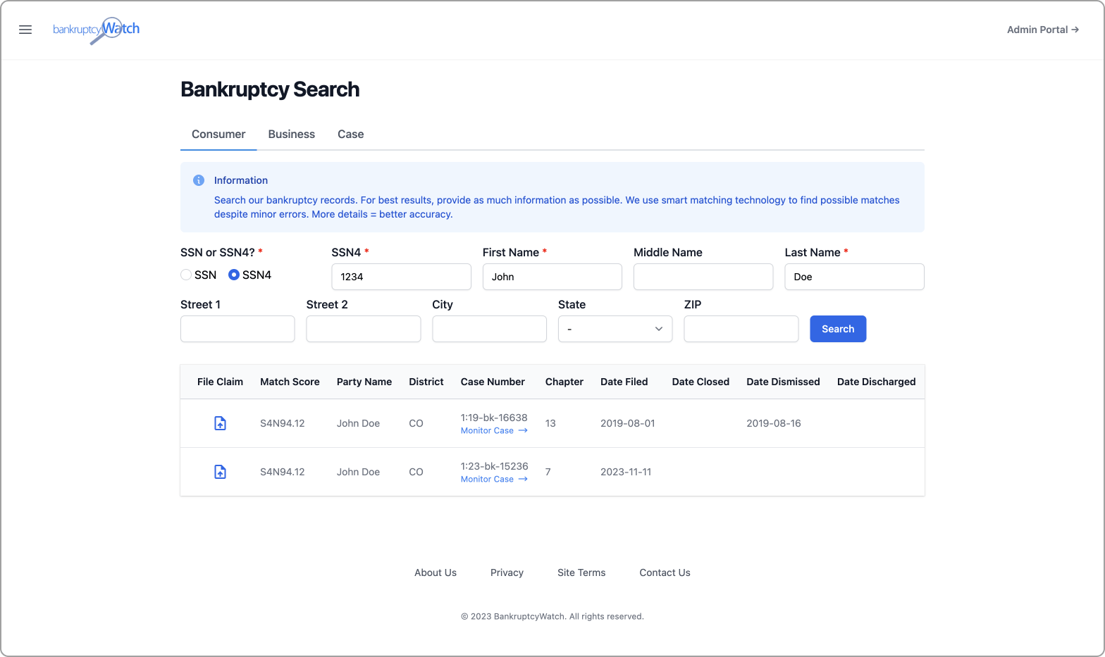 Bankruptcy Search