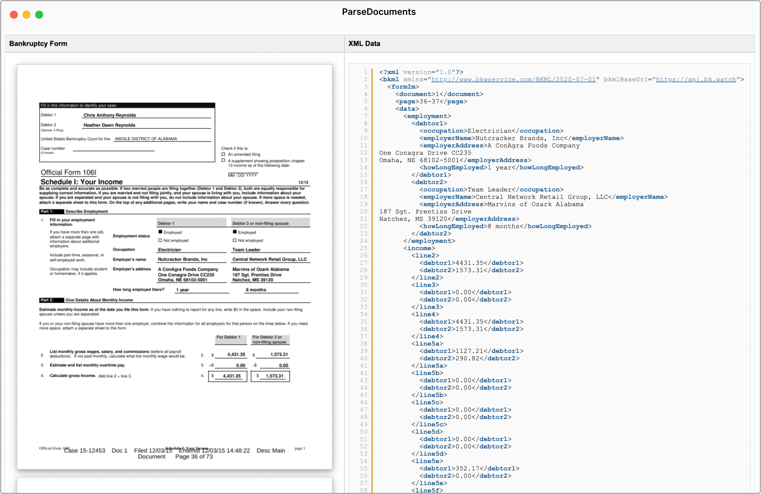 Bankruptcy Parsing API