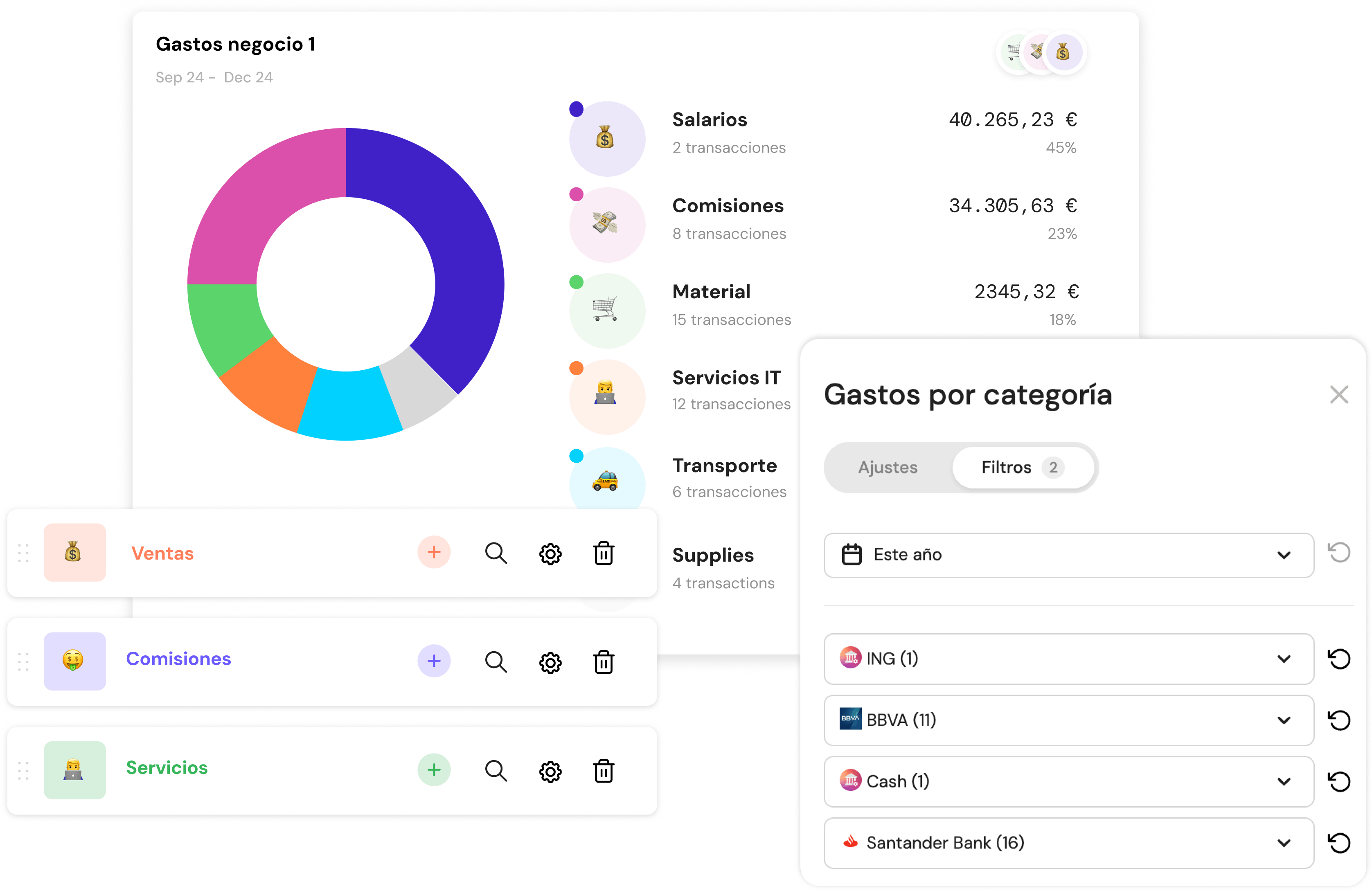 efectivo y digital en un espacio