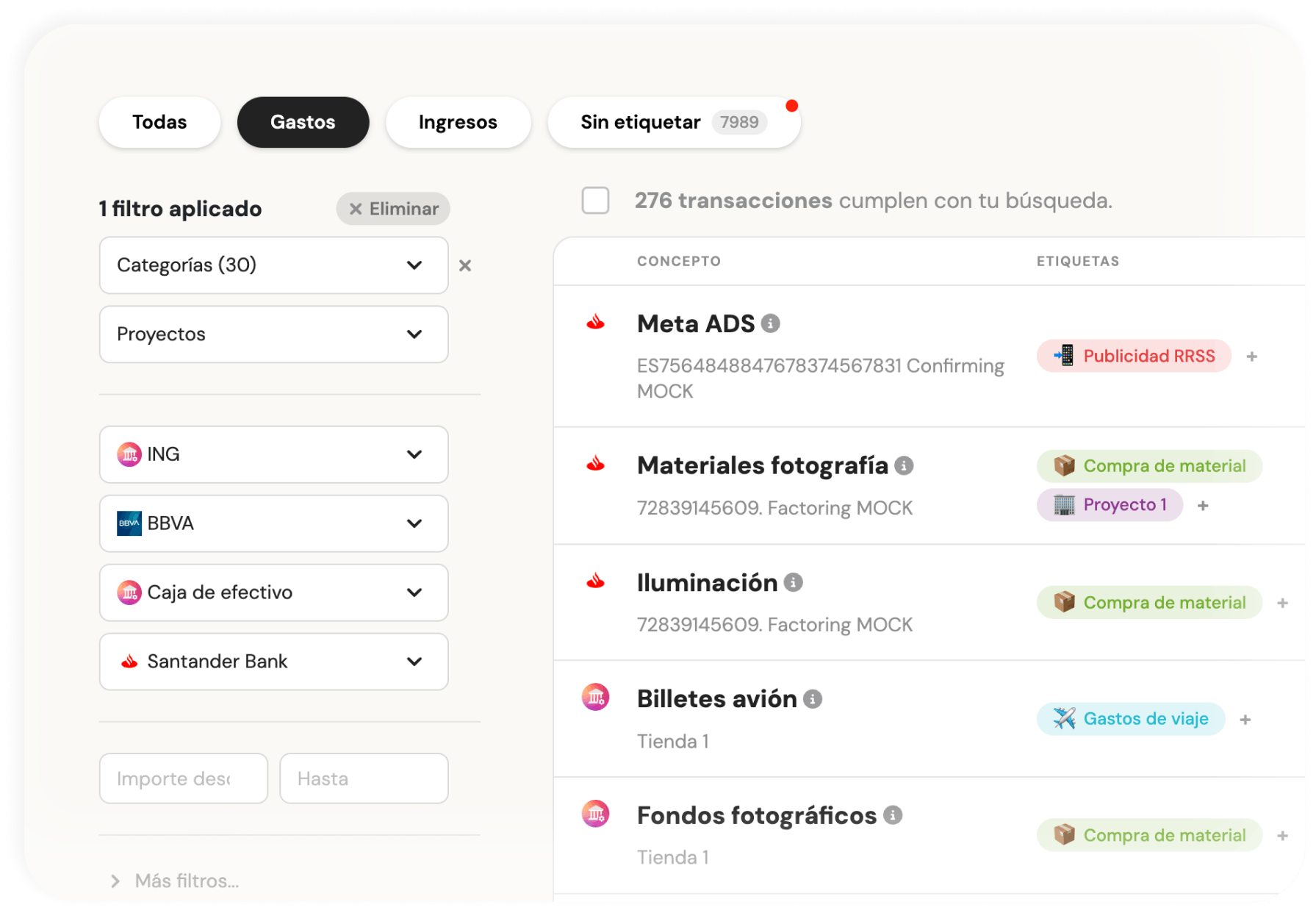 segmentación de transacciones