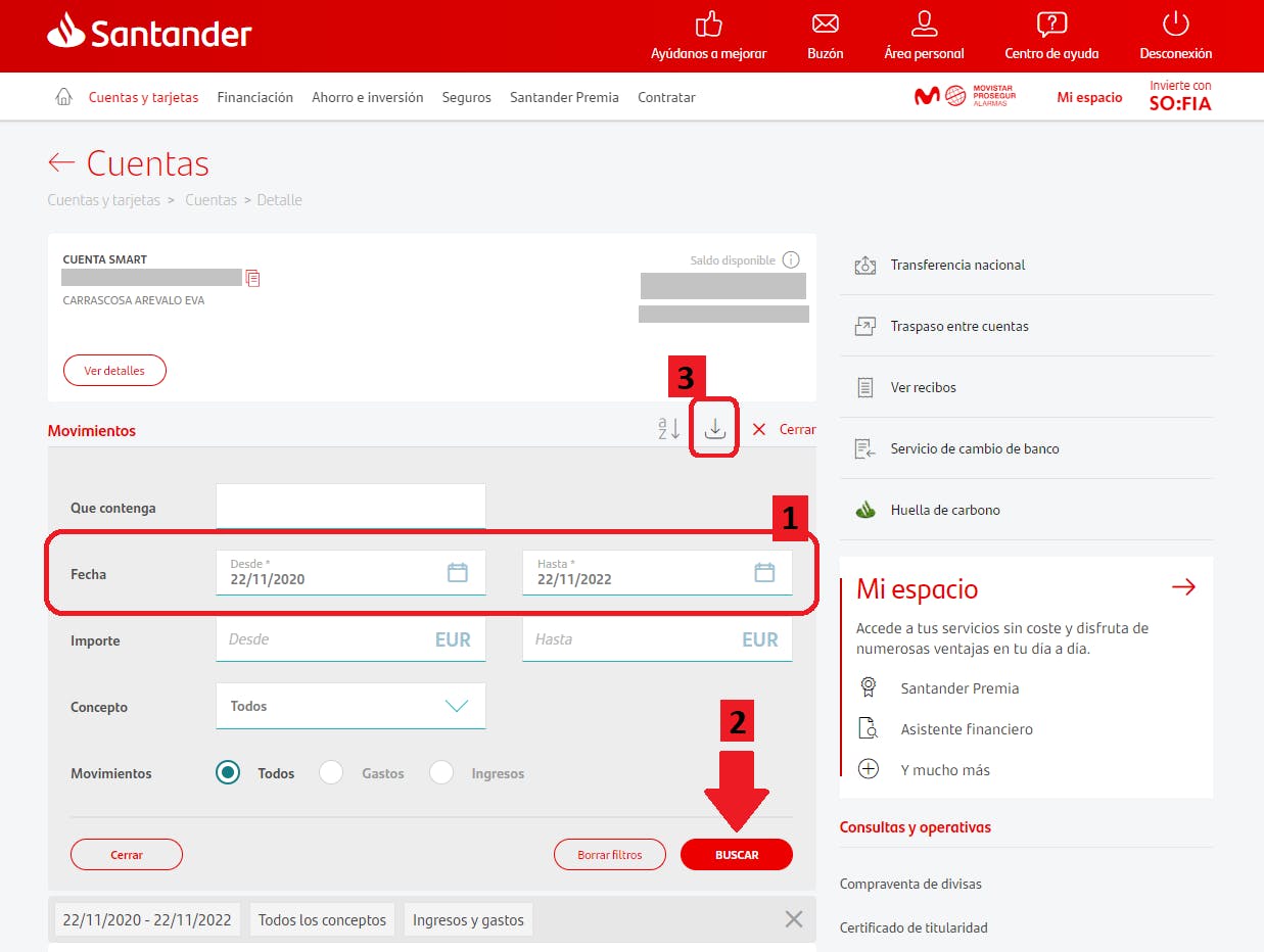 Descargar Histórico Banco Santander Banktrack Blog 9517