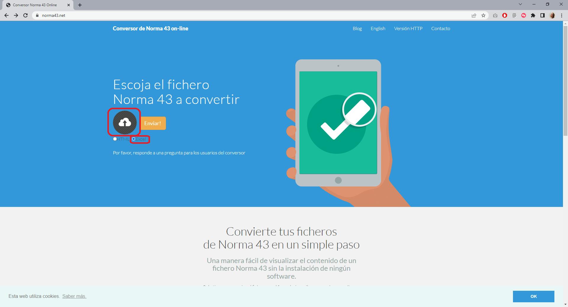 Primer paso del proceso de convertir el archivo Norma 43 a Excel