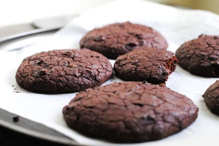 Fudgy Triple Chocolate Protein Cookies