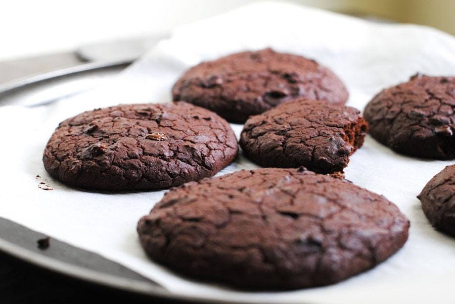 Fudgy Triple Chocolate Protein Cookies
