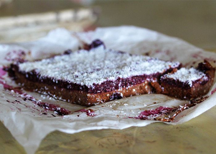 Raw Bare Berries Coconut Slice