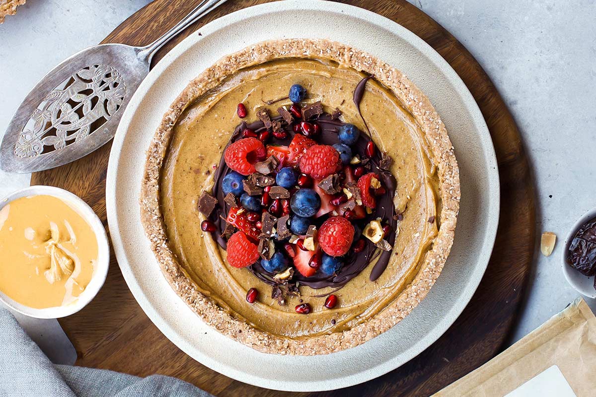 Raw Salted Peanut Butter And Caramel Tart
