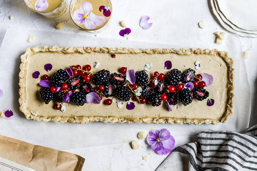 White Chocolate, Vanilla & Macadamia Tart