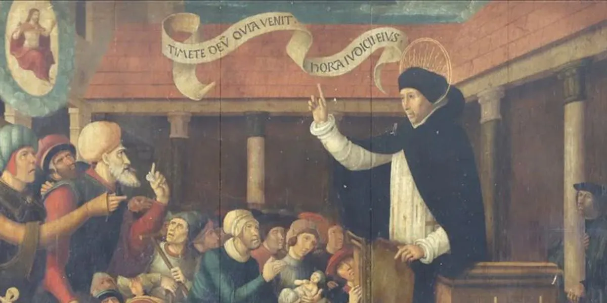 Nicolas Cordonnier, known as the "Master of the Legend of Santa Casa", The Preaching of Saint Vincent Ferrier, circa 1515-1520, image © DR via France Bleu