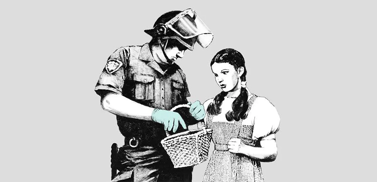 Banksy, Stop and search (détail), image Courtesy of the Artist, via CNN