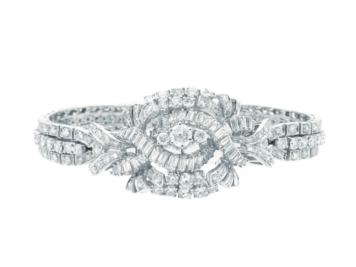 Pulsera en oro blanco con diamantes