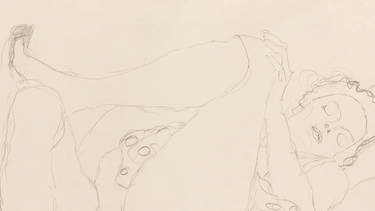 An Erotic Gustav Klimt Drawing for Sale