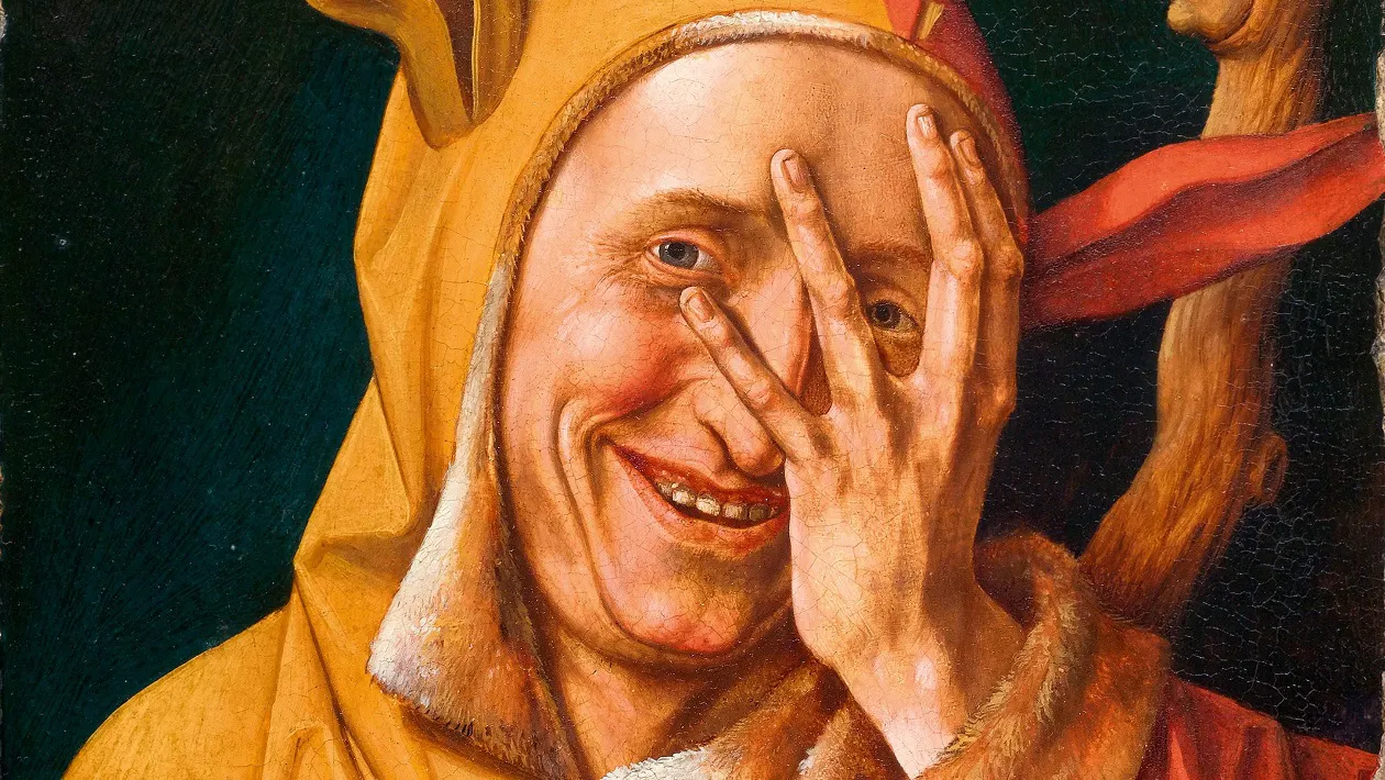 FRANS VERBEECK. Retrato de un tonto (Detalle). Óleo sobre madera (c. 1550). Imagen vía: Koller