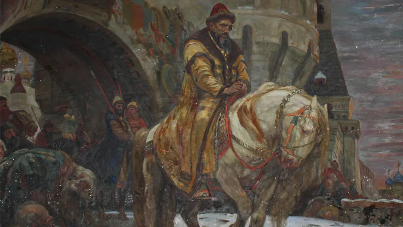 "Secret Departure of Ivan the Terrible Before the Oprichina," a 1911 oil on canvas by Mikhail Panin, was successfully returned to Ukraine on September 9, 2019 after it was stolen by the Nazis in 1941. Image: US Attorney Office