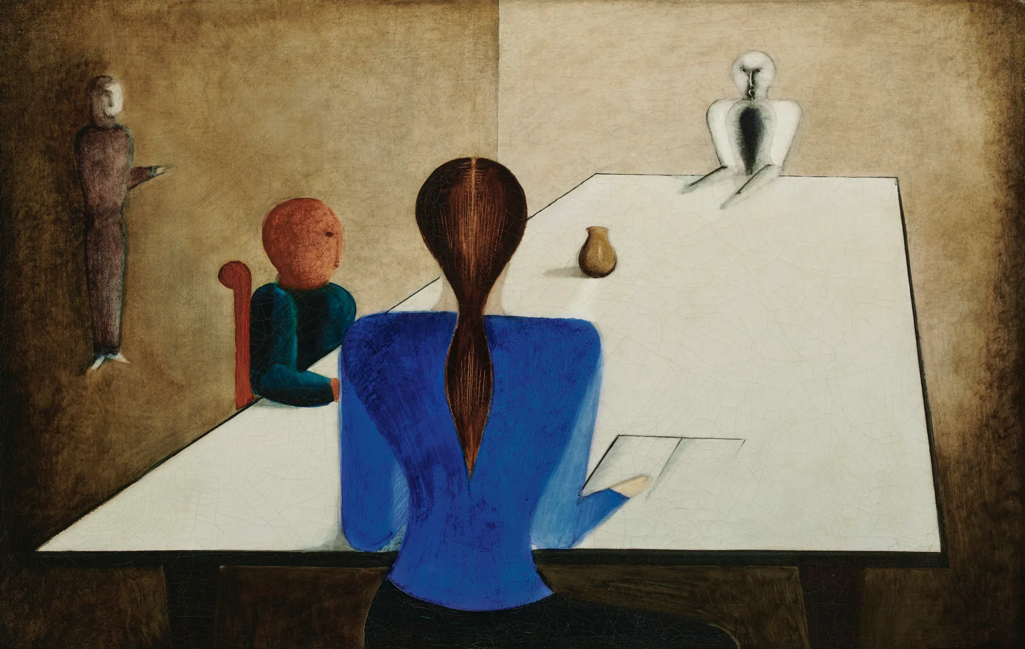 Oskar Schlemmer (1888 Stuttgart - 1943 Baden-Baden), Tischgesellschaft, 1923 | Abb.: Sotheby's